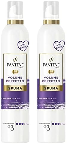 Pantene Pro-V Spuma Volume Perfetto, Nutriente E Termoprotettiva, Con Biotina, Corposità E Morbidezza Per Tutto Il Giorno, Senza Effetto Cartone, 200 ML (Confezione da 2)