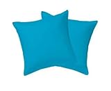 Lot de 2 Taies d'Oreiller Carrées 65x65 cm - 100% Coton, Lavables en Machine