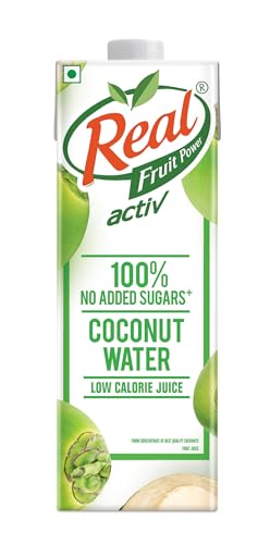DABUR Real Activ Coconut Water Tetrapack - 1L | Hydrating Coconut Water with Health Benefits | No Added Flavour & Sugars | Tasty and Nutritious
