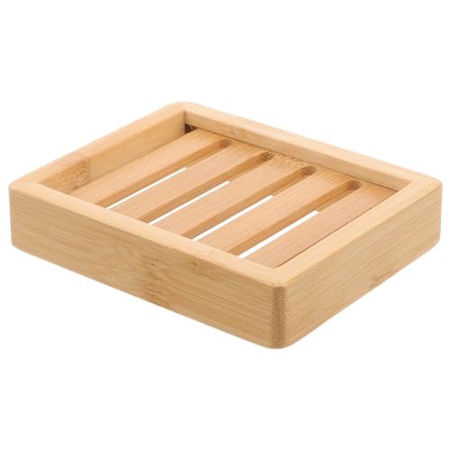 DOITOOL Jabonera de Bambú Natural para Baño Drenaje Manual, Estante Compacto para Lavabo y Ducha, Soporte Ecológico para Jabón y Esponjas, Diseño Ligero y Ahorrador de Espacio
