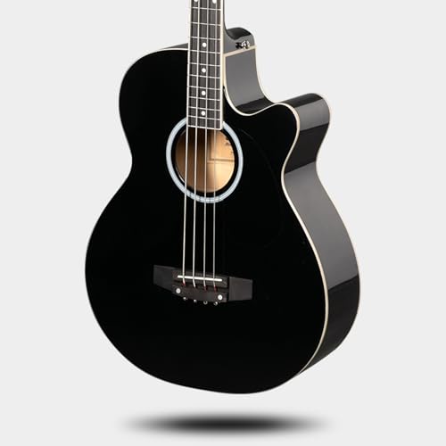 GODECOR Full Size Acoustic Electric Bass Guitar 4 String Bass Guitar Kit with 4-Band EQ Special Cutaway Design Portable Travel Bag Adjustable Strap Premium Cable Picks and Wrench