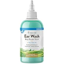 NaturVet Ear Wash w/Tea Tree Oil Aloe & Baby Powder Scent 8 oz