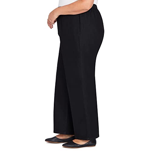 Alfred Dunner Women's Plus-Size Sleek Wide Leg Medium Length Pant Size 20W Onyx #TOP4