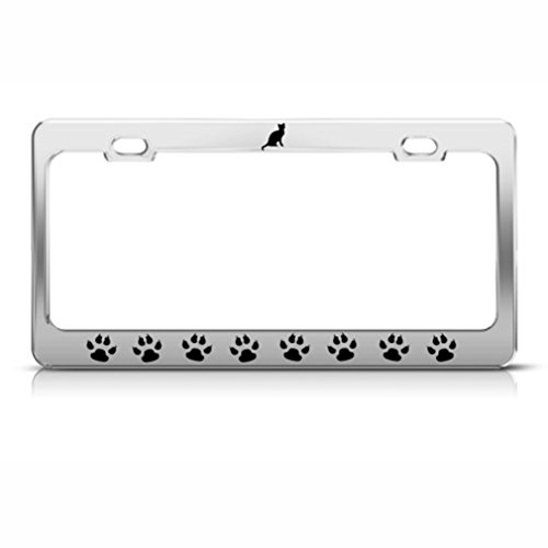 Speedy Pros Cats Kitty Paw Paws Animal License Plate Frame Stainless Metal Tag Holder #TOP26
