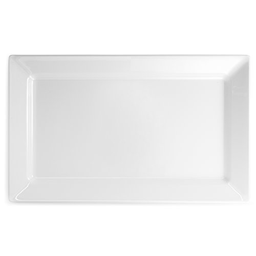 Q Squared Diamond White BPA-Free Melamine Large Rectangle Platter, 17-1/4 by 10-1/2 by 1-1/5 inches, White