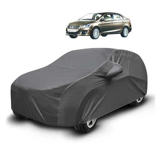 Image of Auto Hub Waterproof Car Cover Compatible with Maruti Ciaz with Mirror Pockets, Soft Cotton Lining, Ciaz Car Cover Waterproof, Grey