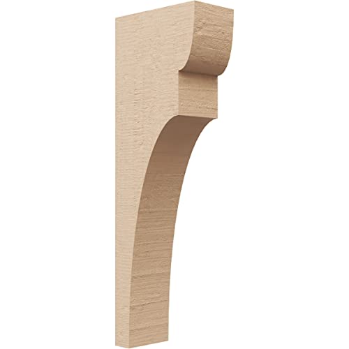 3"W x 6"D x 18"H Thin Yorktown Rough Cedar Woodgrain TimberThane Corbel, Primed Tan