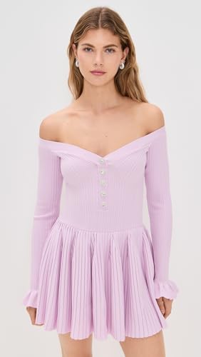 Women's Pink Ribbed Knit Mini Dress2