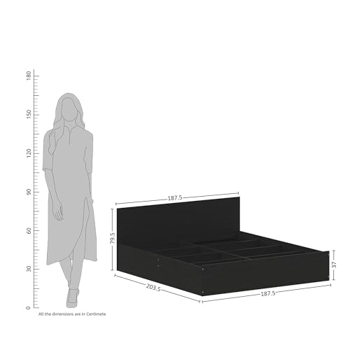 Image of Amazon Brand - Solimo Altamore Engineered Wood King Bed with Box Storage (Wenge Finish)