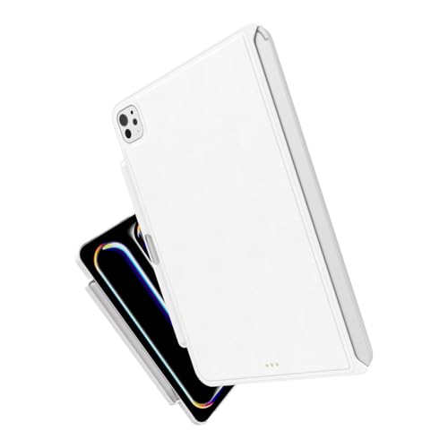 Coque iPad Pro 11 M4 2024 étui compatible clavier magique protection cuir blanc mince