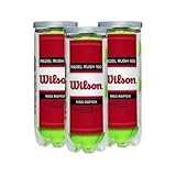  Wilson Rush 100, Bolas de Padel, 3 Paquetes de 3, compatibles con Cualquier Tipo de Campo, WRT136500 Unisex, Amarillo