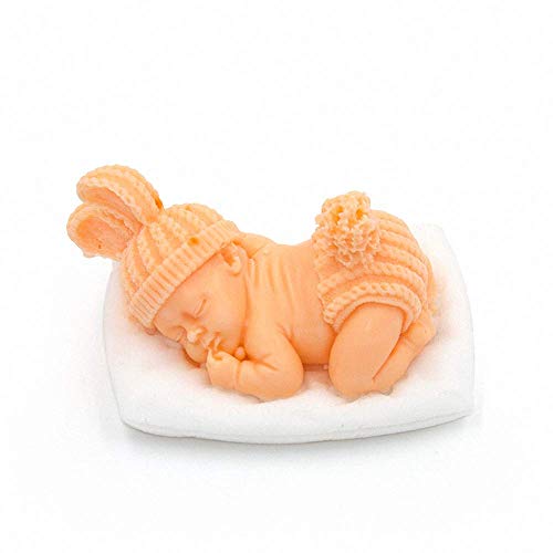 2Pcs 3D Sleeping Baby Design Silicone Soap Mold Cute Baby Mold For Making Candle Cake Chocolate Fondant Molds Resin Crafts Aromatherapy Gypsum Mold #TOP2
