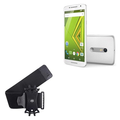 BoxWave Holster Compatible with Motorola Moto X Play - ActiveStretch Sport Armband, Adjustable Armband for Workout and Running - Jet Black