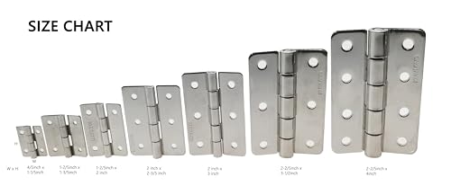 YUDTKK Stainless Steel Door Hinges, Heavy Duty Butt Utility Hinges, Non-Removable Pin, Smooth and Quiet,3 Pack,2-2/5inch x 3-1/2inch by YUDTKK - Used condition - Image 7
