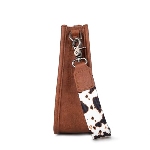 Image of Wrangler Small Crossbody Bag for Women, Mini Shoulder Purse with Adjustable Strap, Vegan Leather Phone Purse