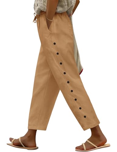 Pantalon plage large en coton léger avec poches pour femme active
