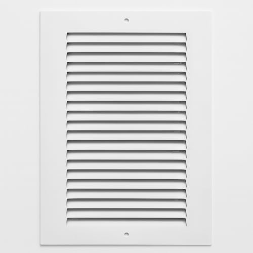Sierra Grates 8 x 10 Inch Return Air Vent Cover Solid Steel HVAC Grille for Wall or Ceiling White Duct Opening Durable Return Air Vent Cover Airflow Ventilation Grille for Home or Office