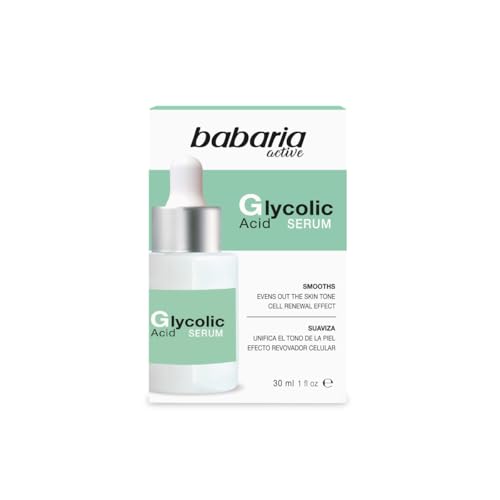 Babaria - Serum Facial Acido Glicolico 30 ml | Serum Antimanchas Despigmentante Facial con Vitamina E | Cuidado Facial Mujer Antiedad | Ácido Glicólico Hidratacion Diaria | Glycolic Acid