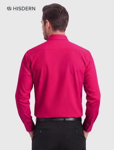 Image of HISDERN Mens Dress Shirt with Tie Pocket Square Set Classic Button Down Shirt Matching Tie Long Sleeve Shirts