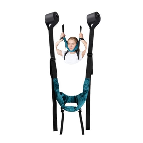 Portable Cervical Traction Harness Neck Stretcher for Home-Adjustable Neck Traction Strap for Neck Fatigue Relief for Adults (Over Door Design)
