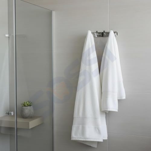Image of SOSSI 4-Pin Cloth Hanger, Wall Mounted Hooks Rail with 4 Hooks for Bathroom, Key Holder, Cloth-Towel Hanger, Robe Hook (Pack of 3) (Chrome)