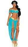 Leg Avenue 86662-03803 Aladdin, Disney Princess Adult Sized Costumes, Solid, Blue, Large