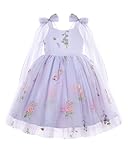 Coedody Toddler Tulle Dress Little Girl Fairy Dress Flower Summer Dresses for Girls 5T 6T Princess Birthday Wedding Party Photo