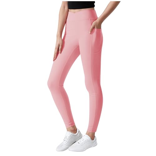 Girls Leggings Casual Seamless High Waisted Stretch Tights Dance Yoga Pants Kids Leggings with Pockets 5-12 Years