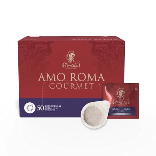 BOCCA DELLA VERITA® - Café Italiano en 50 Monodosis AMO ROMA Gourmet, Cialde Pods Cápsulas E.S.E. dm 44 mm