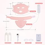 USUIELIGHT Maska na twarz LED, terapia światłem, 7 kolorów, maska LED na twarz i szyję z czerwonym światłem do zapobiegania starzeniu się, trądzikowi i ujędrnianiu skóry, profesjonalna pielęgnacja