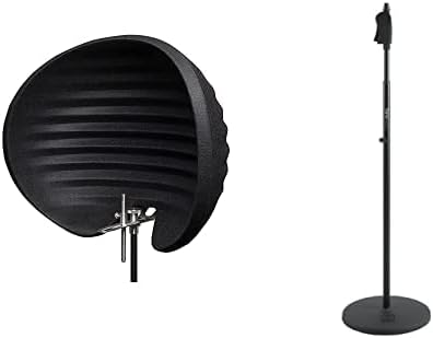 Aston Microphones Halo Portable Microphone Reflection Filter + Gator Frameworks Microphone Stand with 12" Weighted Base (GFW-MIC-1201)