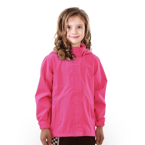 YINGJIELIDE Boys Girls Rain Jacket,Kids Lightweight Waterproof Hooded Raincoats Windbreakers,Outdoor Hiking Coat