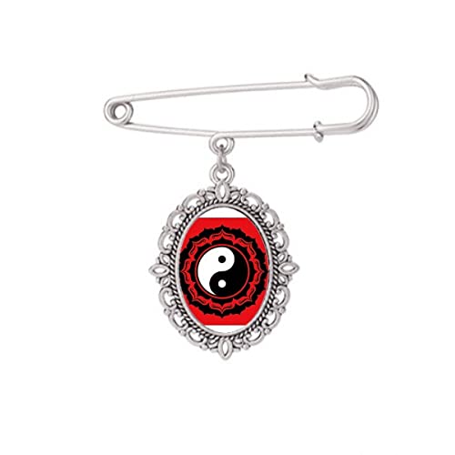Broche Taichi yin yang pour sublimer un châle ou une robe en soirée