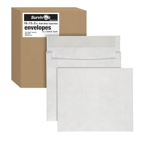 Boîte de 100 enveloppes Tyvek Quality Park R4430 blanches format 10 x 13 x 2 cm