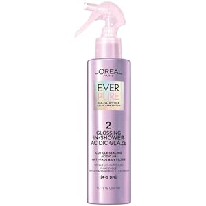 L’Oreal Paris Sulfate Free Glossing In Shower Acidic Glaze, Intensifies Hair Shine & Smoothness, Argan Oil Infused Vegan Hair Care, EverPure, 6.7 Oz