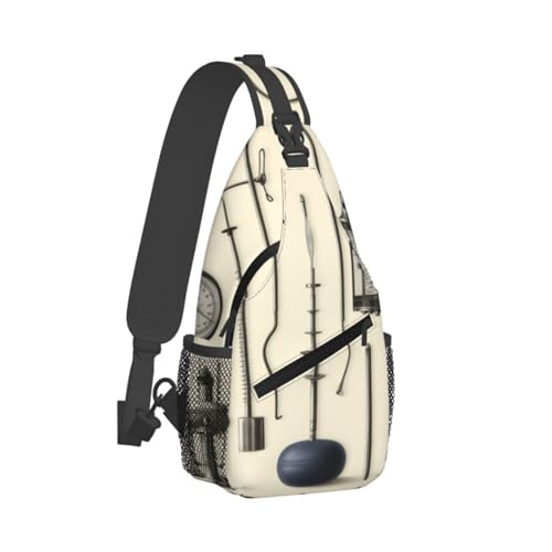 Bolso Sling negro para hombre y mujer, mochila pequeña cruzada miniatura 1