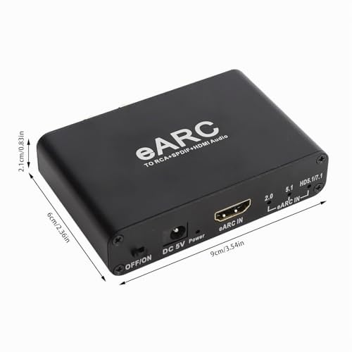 Extractor de Audio HDMI ARC de 192 KHz, EARC, Extractor de Audio ARC HDMI 2.1, Convertidor DAC HiFi de 24 Bits y 192 KHz a óptico, Conector de 3,5 Mm, Adaptador de Sonido de TV