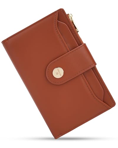 Image of Women's Wallet - RFID Blocking Leather Trifold Travel Wallet | Medium Billfold with 20 Card Slots & Zipper Coin Pocket,Vegan Leather Wallet for Women with Removable Card Holder