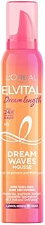 L'Oréal Paris Elvital pianka do loków i fal, pielęgnująca pianka do włosów, długie falowane włosy, zapach 24 h, z witaminami i olejem rycynowym, Dream Waves Mousse, 1 x 200 ml