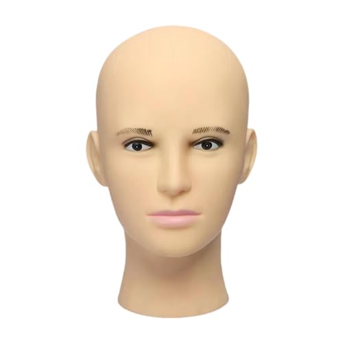 Cabeza de maniquí calva para practicar maquillaje y exhibir accesorios masculinos