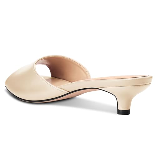 Image of TNYNFBEB Womens Low Kitten Heel Open Toe Sandals Mules Shoes Slingback Prom Party Dress Summer 1.4 Inches Heels