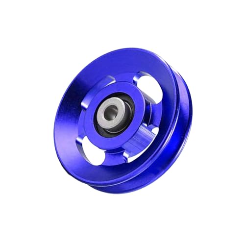 TUXCAXI Polea universal para equipos de fitness de aleación de aluminio, movimiento suave y acabado anodizado, aplicaciones para puertas de garaje, máquinas de cable, polea con, Azul, 88 mm
