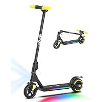 ZK01 Electric Scooter for Kids Ages 6-12, 5/7.5/10 MPH Speeds, 130W Motor, Double Brake, LED Display & Colorful Lights,Foldable Electric Scooter,Ideal Gift for Kids(Riders 3.9-5.2 ft)