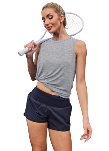 Image of Womens Workout Tank Tops Lightweight Sleeveless Shirts for Women Loose Fit Tops for Athletic Running Tennis Yoga
