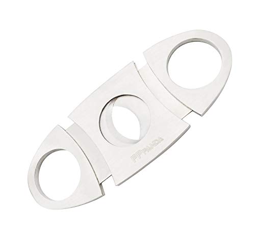 PPpanda Cigar Cutters, Stainless Steel Cigar Cutter Double Blade,Silver,9.5x5cm