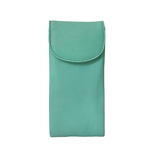 Image of ili New York Double Flap Leather Eyeglass Case, Soft 2-in-1 Dual Glasses Pouch for Sunglasses and Reading Glasses