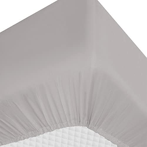 Imperial Rooms Fitted Sheets Double 25 CM Brushed Microfibre Easy Care Soft Bed Sheets Fade Resistant (Grey) - Image 3