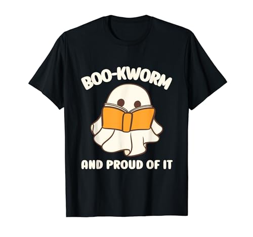 Halloween Lettura Insegnante Costume Fantasma Libro Bookworm Maglietta