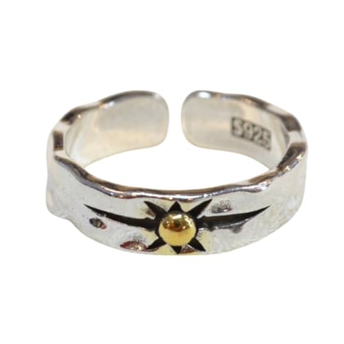 [SEVEN EBISU] シルバー メンズ 指輪 太め ごつい シンプル リング メキシカン ジュエリー ヴィンテージ アクセサリー (太陽)