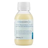 Cyanboard, Barníz Acrílico Brillante Base Agua (150 mL), transparente, interior - exterior, múltiples superficies. Brillo y protección sobre pinturas, madera, cerámica, manualidades.